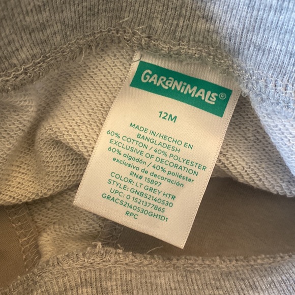 Toddler Garanimals Gray Shorts size 12M - Picture 3 of 3